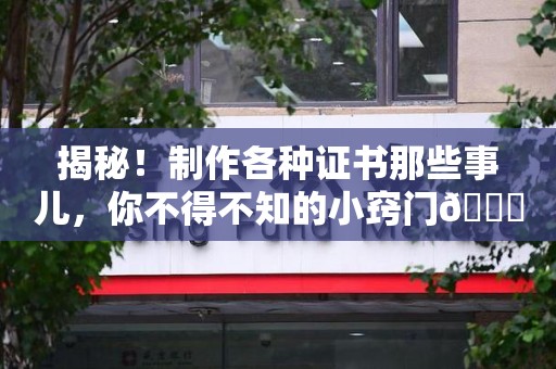 彭泽揭秘！制作各种证书那些事儿，你不得不知的小窍门😎